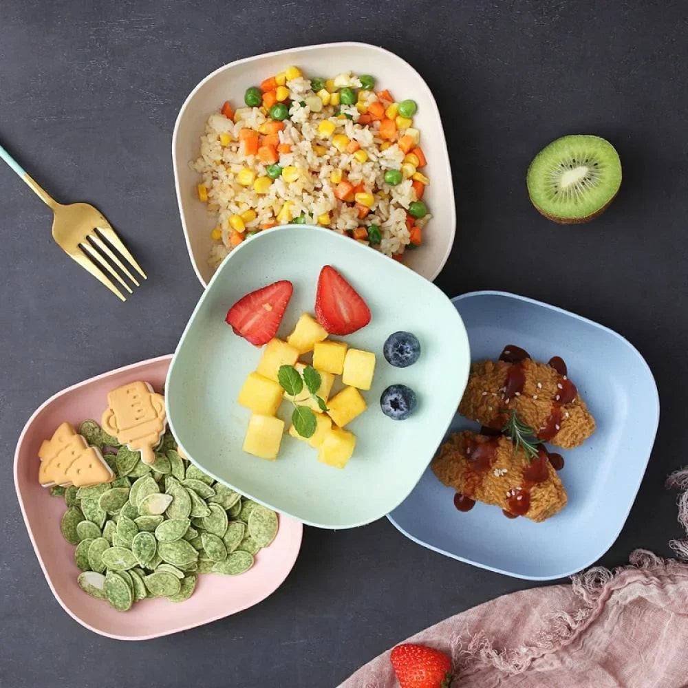 10Pcs Plastic Plates With Stand
