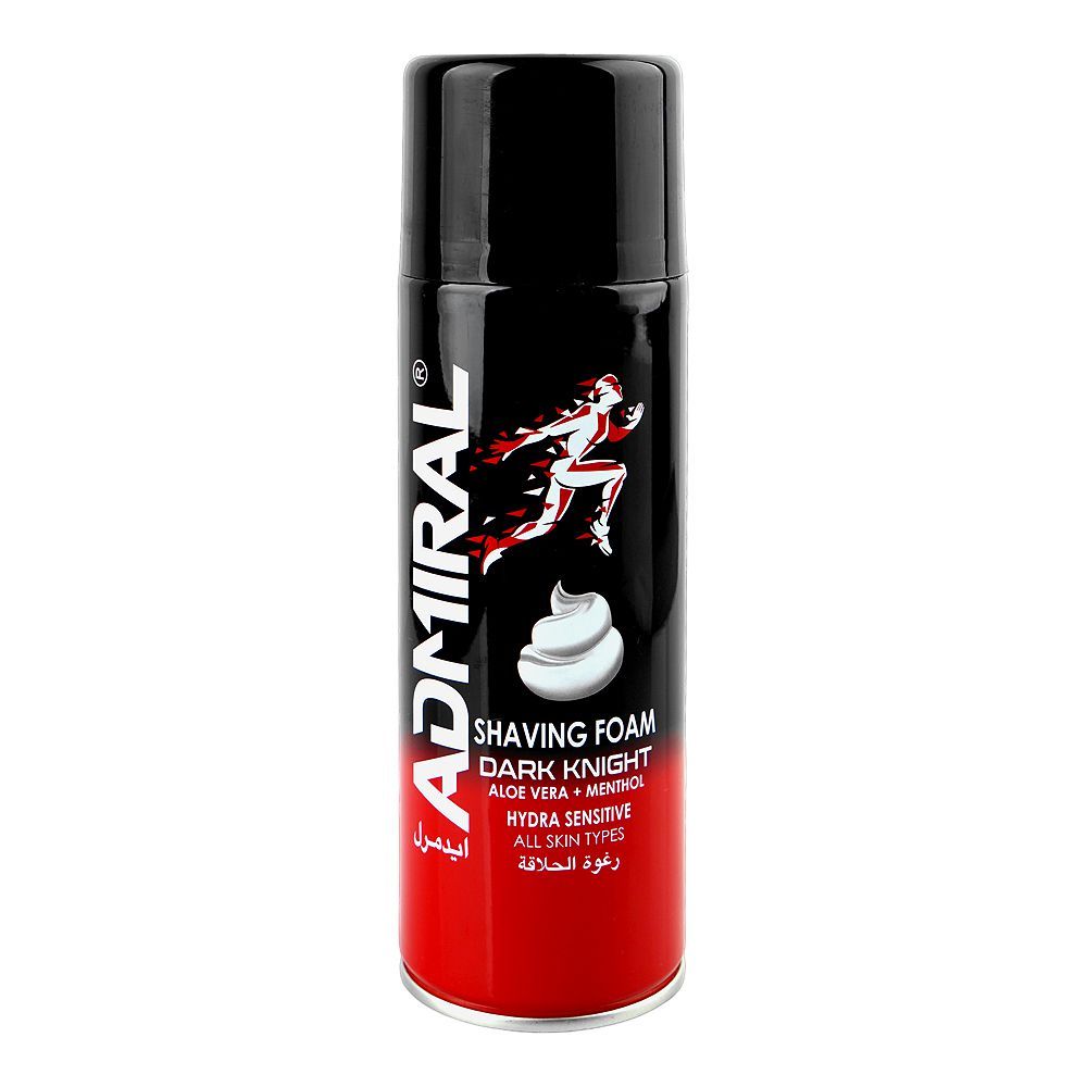 Admiral Dark Knight Aloe Vera + Menthol Hydra Sensitive Shaving Foam, 400ml